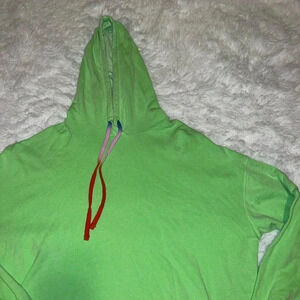 Sundry Women’s Green Lightweight Hoodie with Colorful String Size 1 (Small)